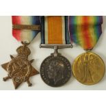 1914 trio mounted for wearing with original Aug Nov bar to 6789 Pte A Jackson 13th Hussars also