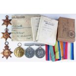 1915 Star Trio to A.4810 C H Catchpole SMN RNR. with boxes & envelope of issue (Blythburgh,