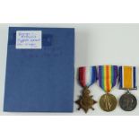1915 Star Trio to 18708 Pte G C Burgess Suffolk Regt. With box of issue. EF (3)