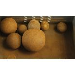 18th and 19th century cannon balls seven of various sizes (Buyer collects)