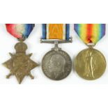 1915 Star Trio to 569 Pte D J Bassett Welsh R. Served with 4th Bn. (3)