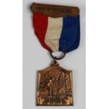 American Athletic Union Bronze Badge with ribbon and bar to top official regarding The American