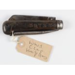 Great War Army Clasp knife by Brookes & Crookes with 'W/D' & arrow & '4'. Blade 3.75" and Martin