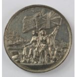 British Commemorative Medallion, white metal d.41mm: International Exhibition Opened May