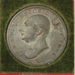 British Commemorative Medallion, pewter d.44.5mm: Death of the Duke of York 1827, by Halliday, VF in