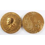 French Medallions (2) Compagnie Generale Transatlantique, large bronze 'SS. Antilles' 1952 medal