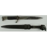 Bayonet: A German 3rd Reich Model 1940 Dress, Carbine bayonet with makers mark 'F.W. Holler' to