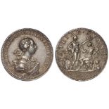 British Commemorative Medallion, silver d.34mm: Coronation of King George III, 1761, toned VF