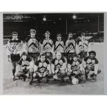 England, 10 x 8 press still of the team who lost to Germany 1-2, 13th October 1982, signed 8