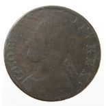 Contemporary Forgery / Evasion Halfpenny 1771 with the obverse of George II, Fair.