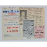 England v Belgium Wartime International played at Wembley 19/1/46, Programme, Match Ticket, Press