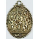 Georgian oval silver Friendly Society badge/medal c1800