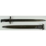 Bayonet: A U.S. Model 1905 sword bayonet for the model 1903 Springfield rifle. Blade 16". Ricasso