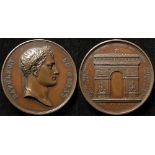 French bronze medallion depicting Napoleon, c.52mm., signed Montagmy F. and dated 1836, GVF
