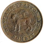 British Indian Token, bronze d.24mm: Duncan Stratton & Co., Bombay / Greenwood & Batley Limited,