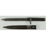 Bayonet: An Imperial German Model 88/98 all steel Ersatz bayonet in its steel scabbard. Clean