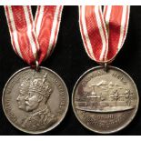 British Empire Medallion, unmarked silver(?) d.38mm: King George V and Queen Mary, Badshah Mela,