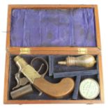 19th century percussion box lock pistol by Forest of Oxford engraved on side plate and frame in