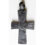 Medieval Period, Viking (ca. 900 - 1100 AD) bronze cross pendant with stylized depiction of Jesus