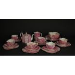 Wileman Shelley Tea set, Dolly Varden pattern, Alexandra shape. Twenty-two piece tea set c1890.