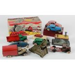Ten diecast and tinplate toys, including Minic (clockwork) & Dinky, together with a boxed Animate