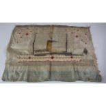 H.M.T. Neuralia interest. An embroidered silk depicting the Red Cross ship the H.M.T. Neuralia (