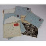 Evelyn Waugh interest. A collection of eighteen letters & postcards, each signed or initialled by