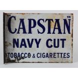 Original double sided enamel shop sign, 'Capstan Navy Cut, Tobacco & Cigarettes', 28cm x 38cm