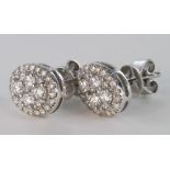 18ct white gold Diamond set Earrings 0.60ct weight, weight 2.4g