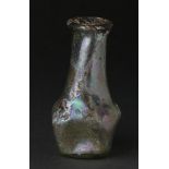 Ancien Roman (ca. 200 AD) Flask with a short cylindrical neck, flattened, rolled rim. Beautiful pale