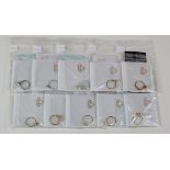 Ten White & Yellow 9ct Gold Rings all stone set with Gems TV COA's all brand new ex Dealer stock