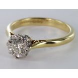 18ct Gold Diamond Ring approx 0.30ct weight size J weight 2.9g