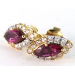 18ct gold Ruby and Diamond Earrings weight 5.0g