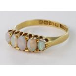 18ct Gold 5 stone Opal set Ring size N weight 2.9g