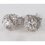 18ct white gold Diamond Earrings 0.70ct weight, weight 1.2g