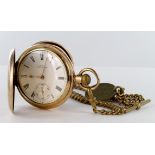 Gents "Waltham Mass" gold plated full hunter pocket watch (Movement no. 8922395), in a plain