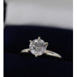 14ct white gold six claw Solitaire Diamond Ring with EGL certificate 1.82ct weight colour F-G