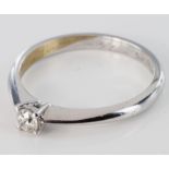 18ct white gold solitaire Diamond Ring size N 0.15ct weight, weight 2.7g