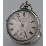 Silver Imperial English Lever open face pocket watch, by J. G. Graves Sheffield, hallmarked 'W.E,