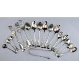 George III. A collection of silver George III flatware, total weight 18.2 oz approx.