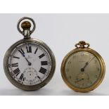 Two Open face pocket watches by Omega & Buren. Both AF