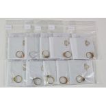 Ten White & Yellow 9ct Gold Rings all stone set with Gems TV COA's all brand new ex Dealer stock