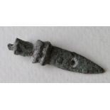 Ancient Roman (ca. 200 AD) bronze legionary pendant shaped as a miniature/votive sword - Gladius;