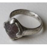 Medieval Period, Saxon (ca. 700 - 900 AD) silver ring composed of oval band forming elliptical