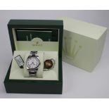Gents steel cased Rolex Oyster Perpetual Datejust wristwatch circa 2010, the white dial with