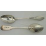 Scottish Provincial silver teaspoons (two) comprising Edward Livingstone, Dundee c.1790 and