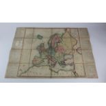 Wallis (John). Folding hand coloured engraved map, 'Wallis's tour of Europe, A new geographical