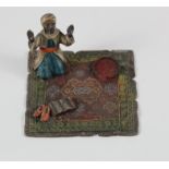 Austrian Bergman style cold painted bronze, depicting an Arab gentleman on a prayer mat, height