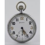 Military issue pocket watch by Helvetia. Engraved on the back "GS/TP P33294^". Watch working when