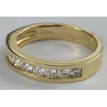 18ct gold channel set Diamond Ring size K 0.50ct weight, weight 4.5g